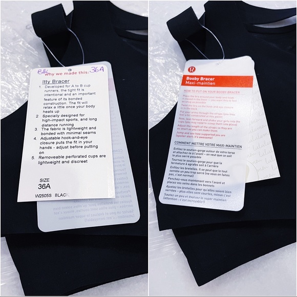 *LULULEMON ITTY BRACER IN BLACK SIZE 36A - BNWT - Picture 6 of 6